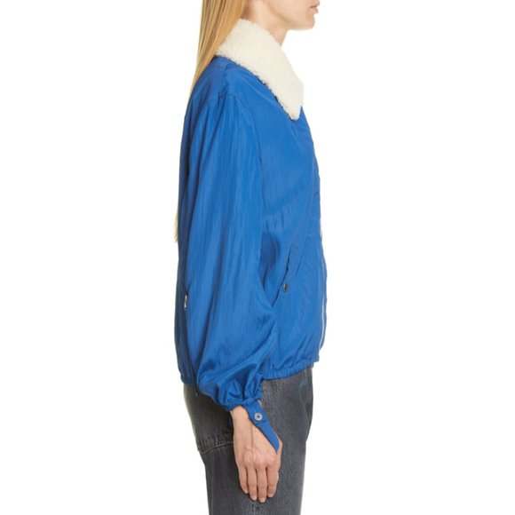 NWT Helmut Lang Shearling Collared Bomber Jacket Light Coat - Picture 6 of 8